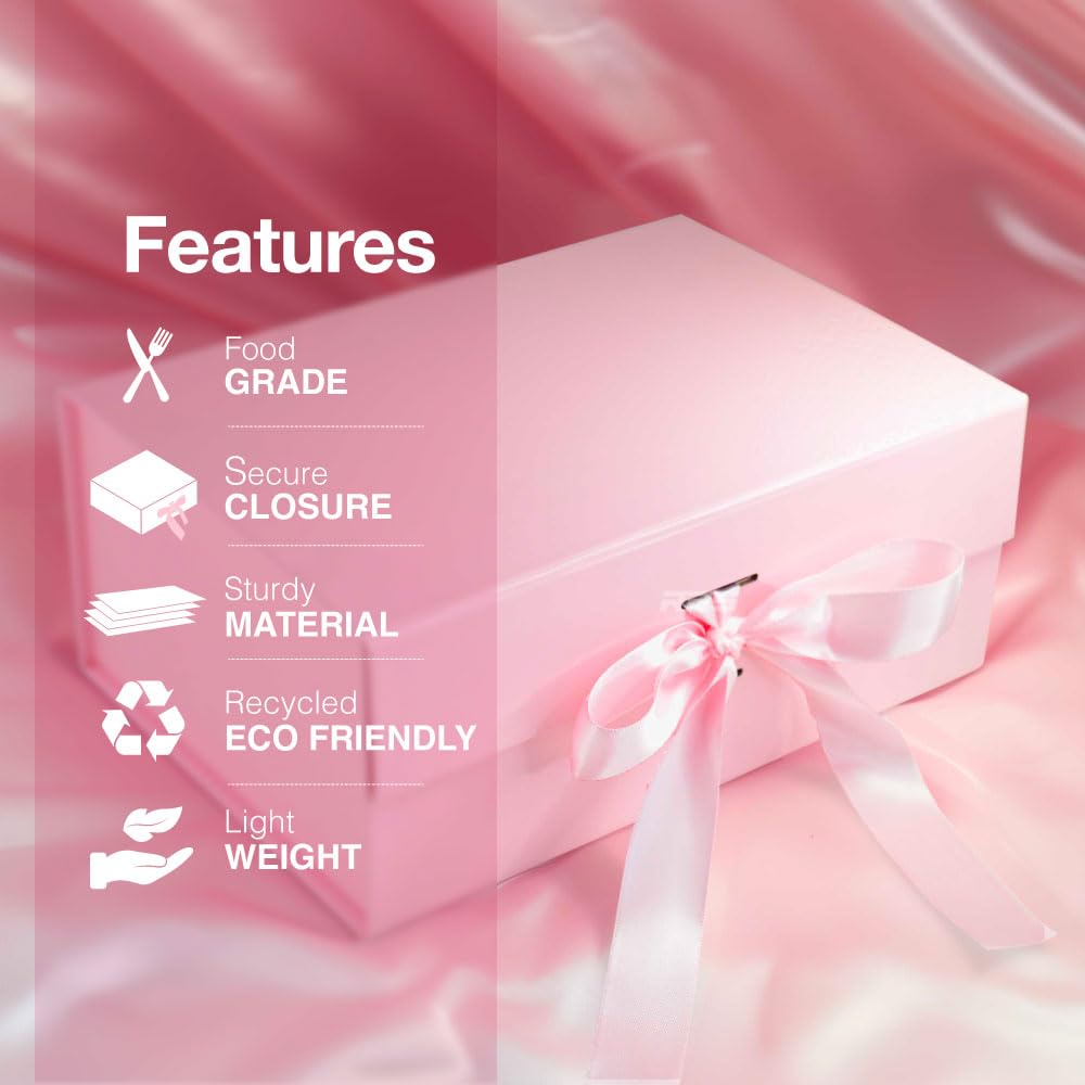 Pink Foldable Gift Boxes - Elegant Packaging -5