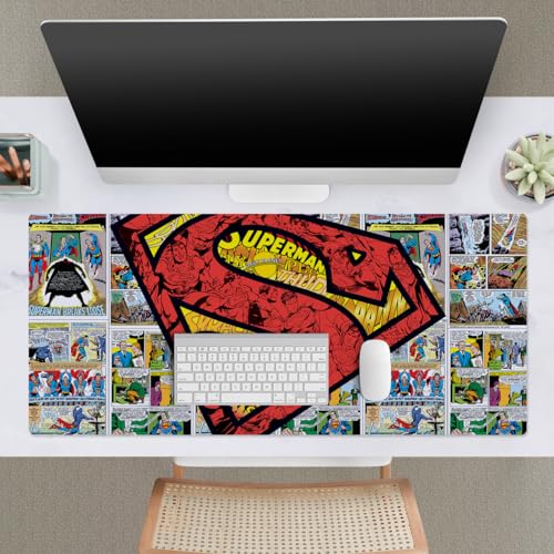 Tapis de souris de bureau XL Superman DC Comics pour espace informatique PC