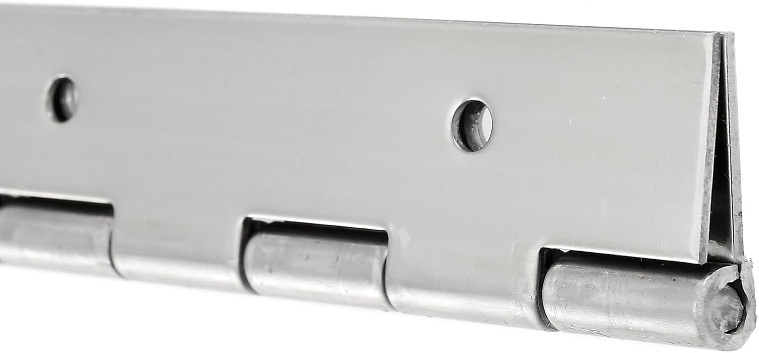 BEAMNOVA 4 Pack 12x2x0.06 Inch Piano Hinges Heavy Duty 304 Stainless Steel Continuous Hinges with Holes Screws for Cabinet Doors Pianos Mailbox Storage Boxes