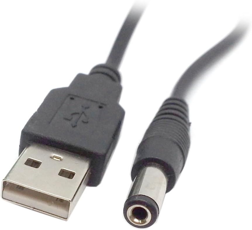 JSER USB 2.0 A Type Male to 5.5 x 2.5mm DC 5V Power Plug Barrel Connector Charge Cable 80cm