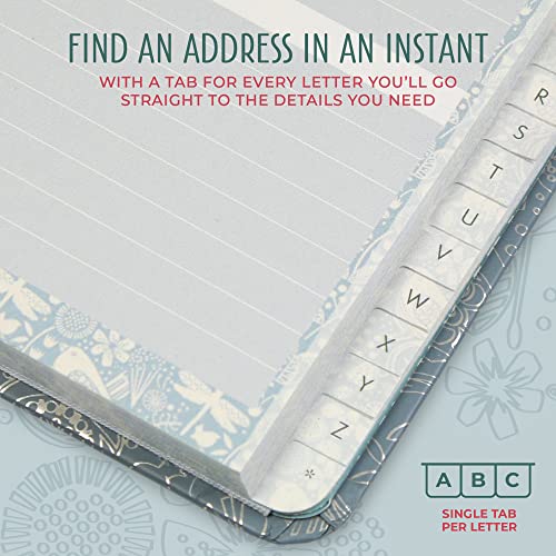 Boxclever Press Small Address Book with Over 400 Spaces. Hardcover Address Book with Alphabetical Tabs, Pocket, Change of Address Labels. Stunning Address Books 8 x 5ins