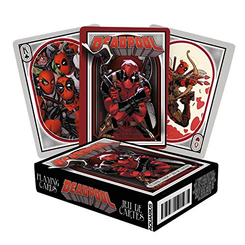 AQUARIUS Marvel Deadpool Playing Cards - Deadpool Themed Deck of Cards for Your Favorite Card Games - Officially Licensed Deadpool Merchandise & Collectibles - Poker Size