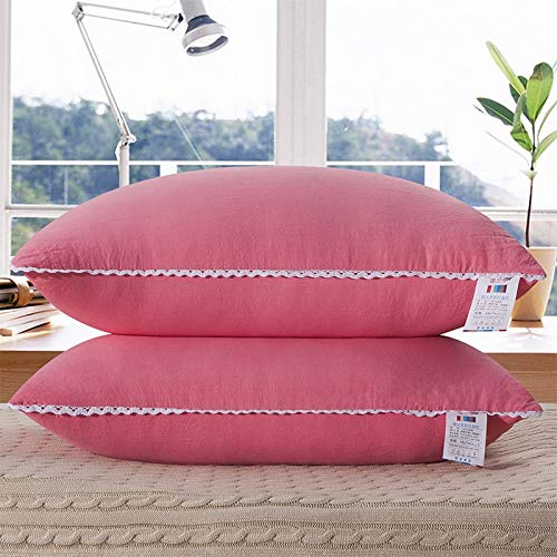 Coussin en velours rouge et plumes lavées pour des nuits sereines et un réveil radieux
