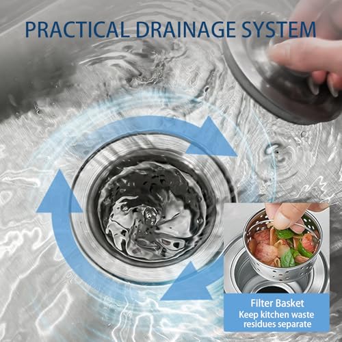 Commercial Restaurant Sink, Stainless Steel Utility Sink Double Bowl, Outdoor Sink with Pull-Out Faucet & Strainer (Double Bowl)