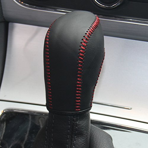 Loncky Auto Car Leather Gear Shift Knob Cover For Vw Golf Jetta Passat Tiguan Touareg Beetle Gli Eos Cc Golf Tdi E-Golf Golf Sportwagen Jetta Hybrid Golf R Golf Gti Jetta Sportwagen Accessories #TOP3