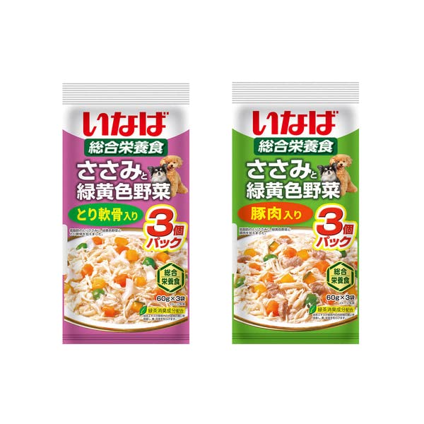 Amazon | いなば ささみと緑黄色野菜 総合栄養食 60g×3個パック 7種類