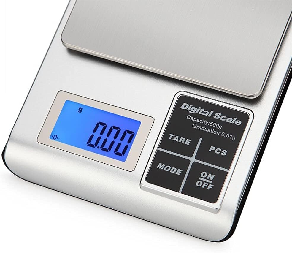 Báscula electrónica digital de alimentos de 500 g/0,01 g, báscula digital de cocina, pesas, pesas, troy (500 g)