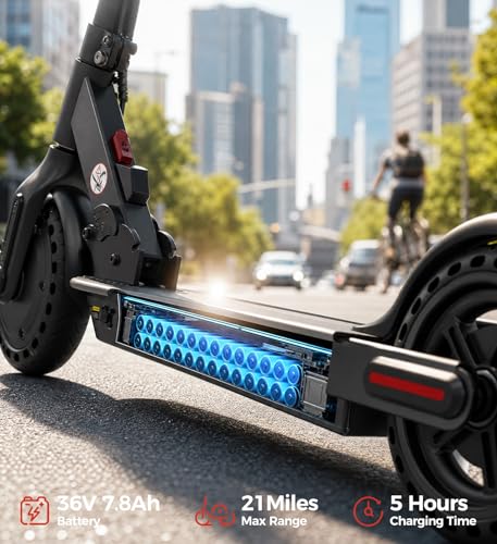 Image of Electric Scooter, 21 /28 Miles Range, 18 /22 /25 MPH Speed Electric Scooter for Adults, 500 /750W Motor, 10 inch /8.5 inch Pneumatic Tires Scooter with Dual Braking, Foldable Escooter for Commuting & Campus Use