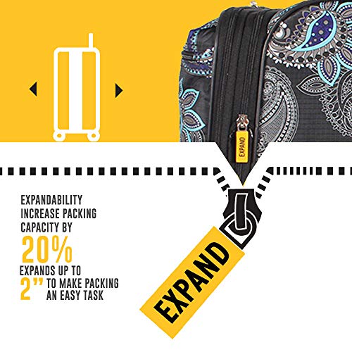 Lucas Designer Luggage Carry On Collection - Expandable 20 Inch Suitcase - Durable Small Ultra Lightweight Bag With 4-Rolling Spinner Wheels (Diva) #TOP4