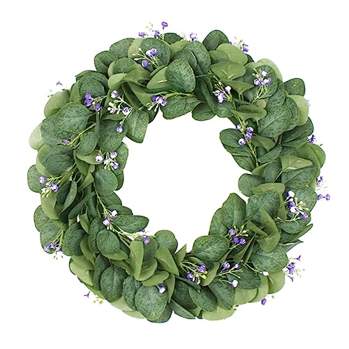 Unomor Elegant Front Door Wreath Hanger Vivid Wreath Pendant Leaf Garland Home Accessory