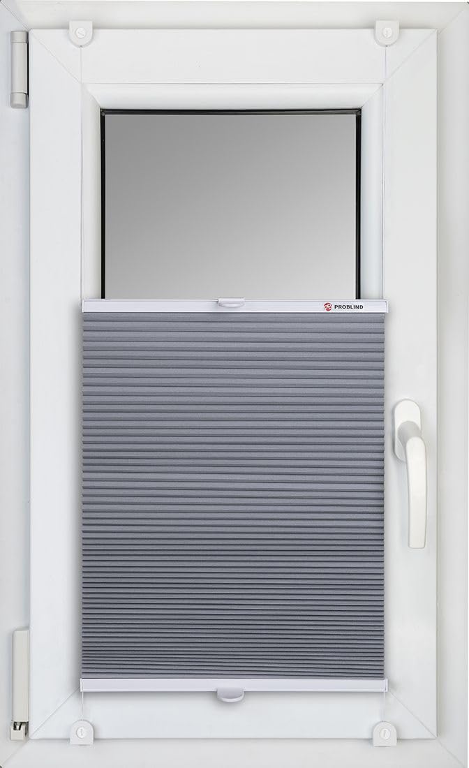 Store thermique en nid d'abeille 100 % occultant, 9 couleurs/80 tailles, store plissé gris, store vénitien (gris clair PM04, 115 x 120 cm)