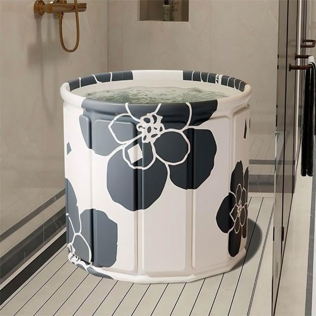 Image of YAGVIZ Foldable Bath Tub for Adult for Bathroom, SPA Bathtub for Home with Drainage Hole, Thickened Insulated Ice Bath Tub for Adults, Inflatable Bathtub for Hot and Cold Water