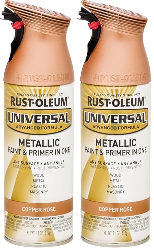 Image of Rust-Oleum 314559 Universal All Surface Metallic Spray Paint, 11 oz, Copper Rose (Pack of 2)