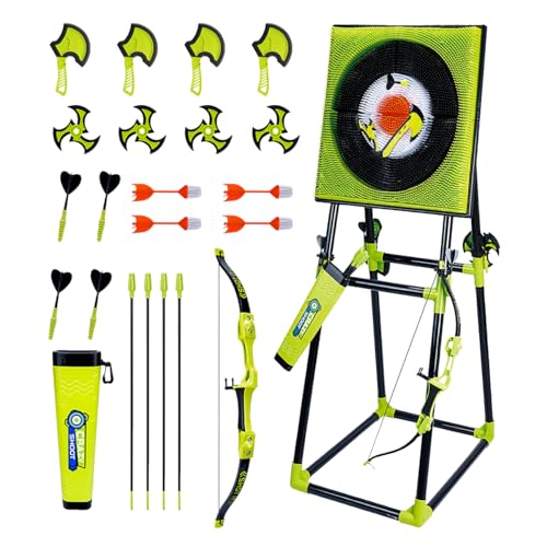 Axe Throwing Game for Backyard,Bow and Arrow Set with Axe Throwing,Hatchet Throwing Set Game Board,Outdoor Games Adult Target Games,Archery Targets for Backyard,Ax Throwing Game Set for Adults