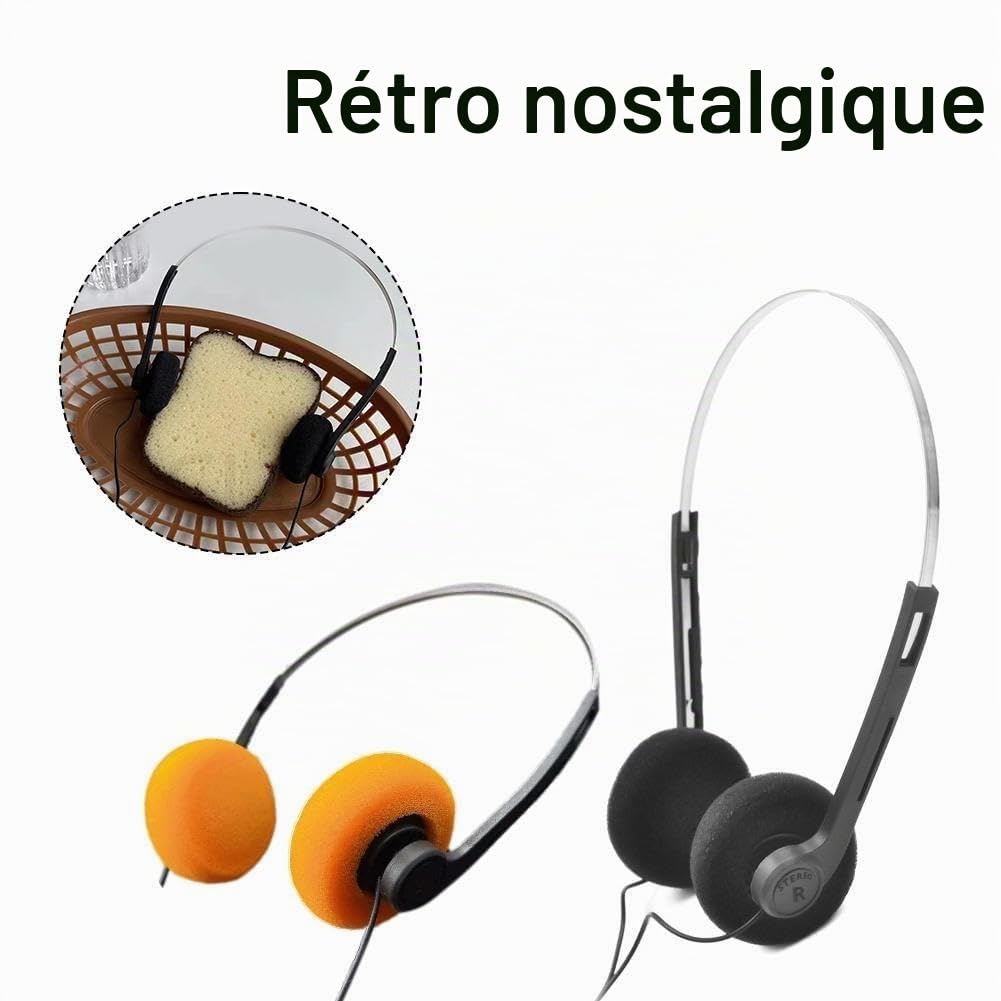 Casque Rétro Classique Nostalgique pour MP3 Walkman Écouteurs de Sport Mode Photo Personnalité Groseille Écouteurs Filaires Accessoires