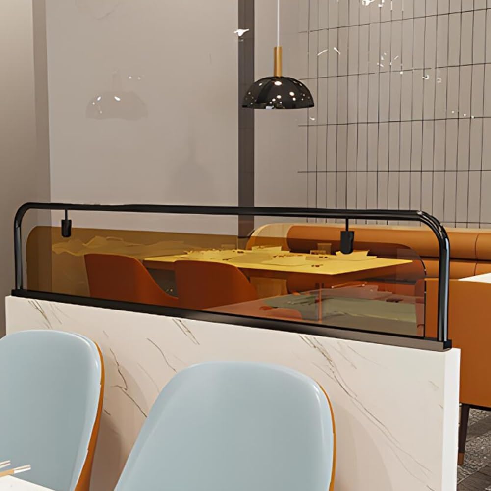 SYzTcN1 Restaurant Countertop Screen Partition Divider, Privacy Screen Panels For Hotels Offices(Schwarz,90x30cm/35.4x11.8in)