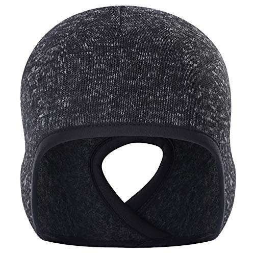 ChinFun Helmet Liner Ponytail Skull Cap Running Beanie Knitting Fleece Winter Hats Windproof