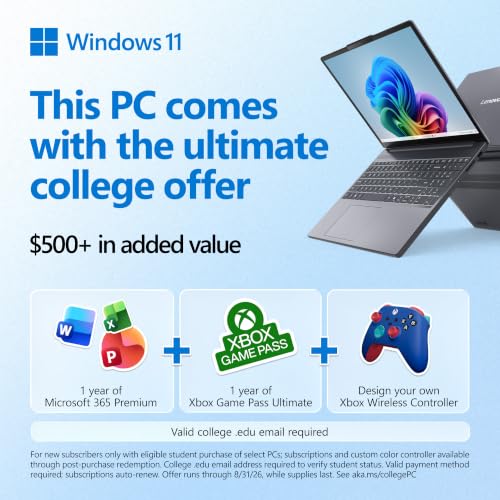 Image of Lenovo IdeaPad Slim 3i - Lightweight Laptop - Copilot+ PC - Intel Core Ultra 5 322 CPU - 15.3 inch WUXGA Touchscreen Display - 16GB RAM - 1TB SSD Storage - Integrated Intel Graphics - Luna Grey