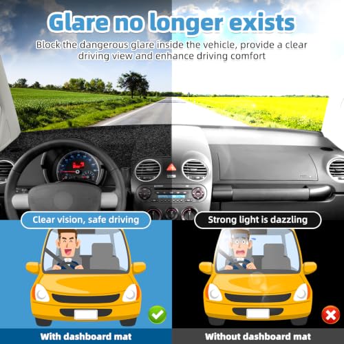 Image of Dash Cover Mat for Volkswagen VW Beetle 1998-2010 Non-Slip Dashboard Cover Mat Sunshade UV Rays Protector Interior Accessories