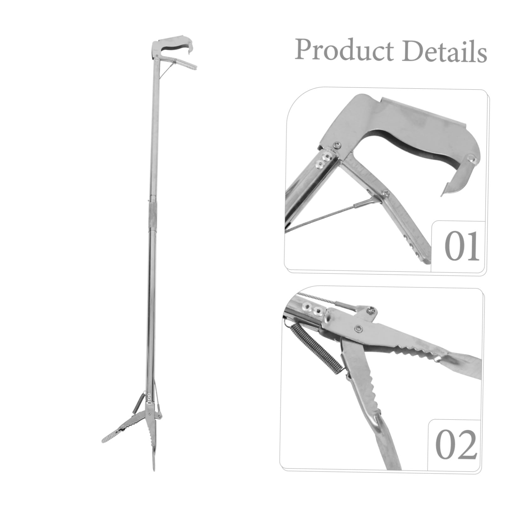 Pinza Diseño Compacto y Funcional Plegable Recoge Objetos de Acero Inoxidable para Facilitar el Agarre para Personas Mayores Hogar