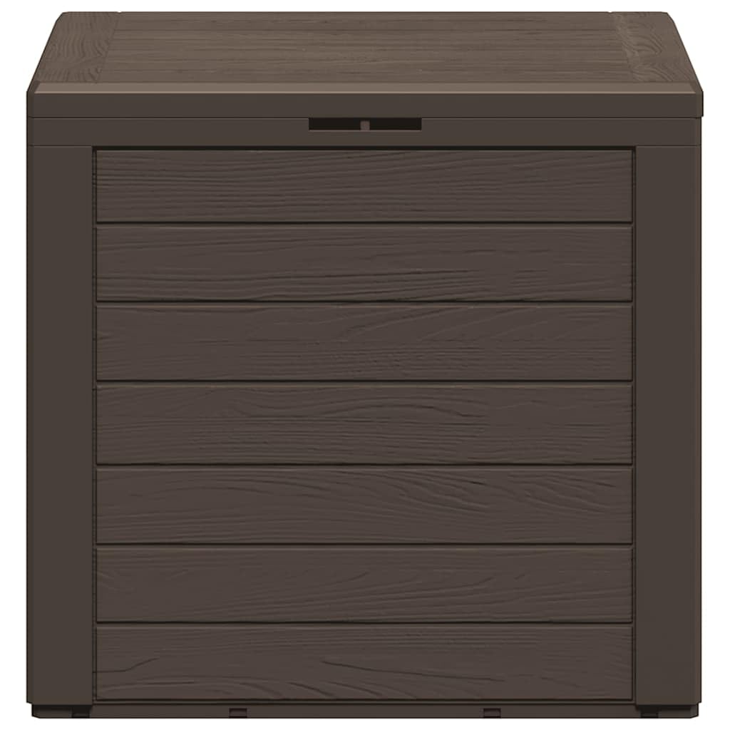Coffre de jardin marron en polypropylène - 58,5 x 46 x 55 cm - Avec couvercle verrouillable - Résistant aux intempéries - Pour jardin, coussins, rangement, terrasse, balcon