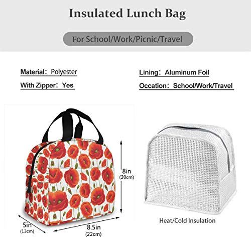 Antspuent SIBALIU486-120442965 Floral Pattern Of Poppy Flowers Lunch Bag thumb #5
