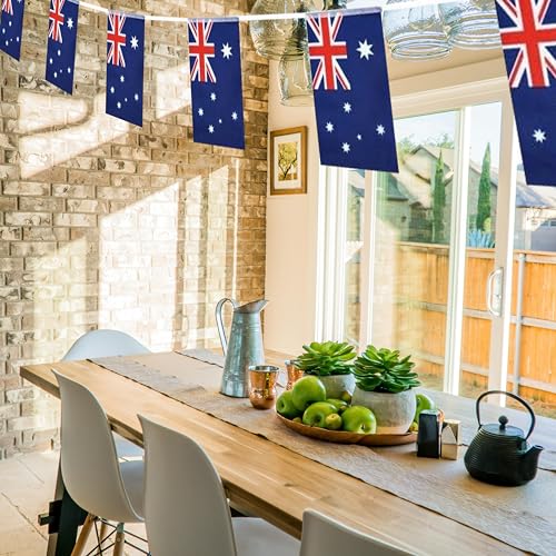 Image of Australia Flags Australian String Flag Banners for Patriotic Events Independence Day Sports Bars Inside Outside Decorations 33 Feet 30 Flags