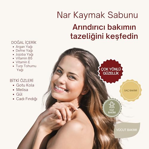 Dionesse 100% Doğal Nar Kaymak Sabunu 120 gr - Cilt Lekeleri Giderici, Peeling Etkili Cilt Bakım Sabunu