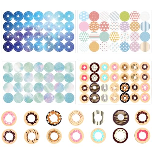 DIFLAX 48 Pièces Oeillets de Renfort Anneaux Renforcement de Trous Oeillets de Renforcement en Papier d'anneaux de Trous Autocollants pour Réparer ou Décorer un Livre à Feuilles Mobiles (3 Styles)