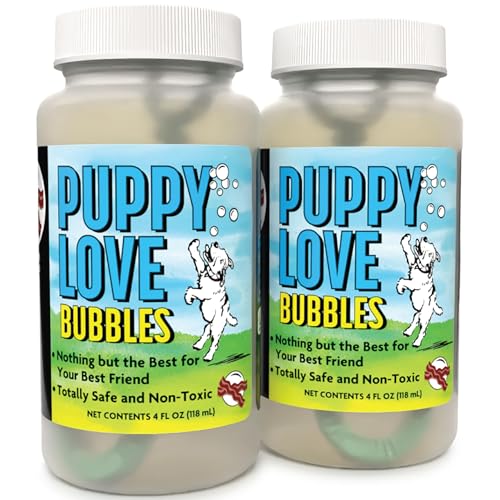 Puppy Love Bubbles Bacon Scented Bubbles 4oz. Bottle-2 Pack in Bacon Flavor for Dogs