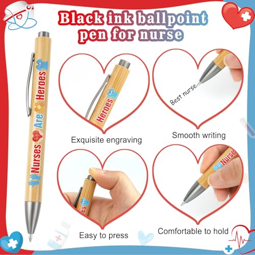 Image of HOWAF Nurses Week Gifts Bulk 2025 Nurse Pens Nurse Notebook Set, Thank You Nurses Gift Notepads Ballpoint Pens Bulk for Nurse Day Gifts Supplies RN Themed Gifts Nursing Grad Gifts
