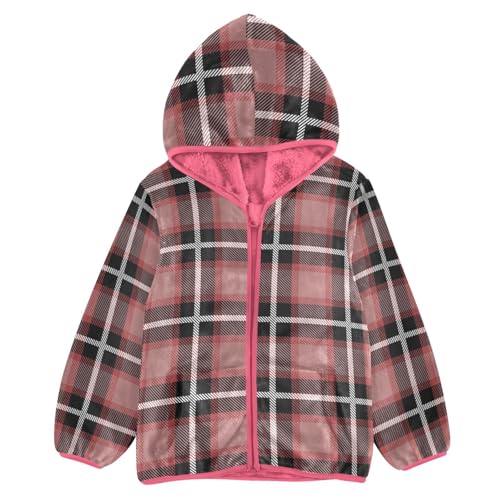 GuoChe Red Plaid Vintage Baby Boy Fleece Jacket