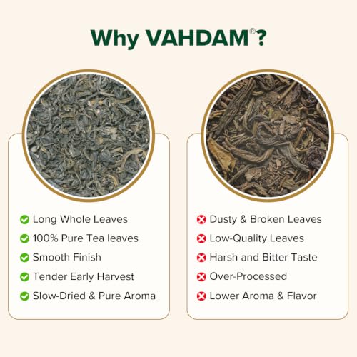 Image of VAHDAM Himalayan Green Tea Loose Leaf (12oz|170+ Cups) Long Leaf Green Tea