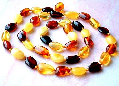 琥珀のネックレス - 100% 本物のバルト海の琥珀ビーズ - 美しく上品な琥珀の宝石