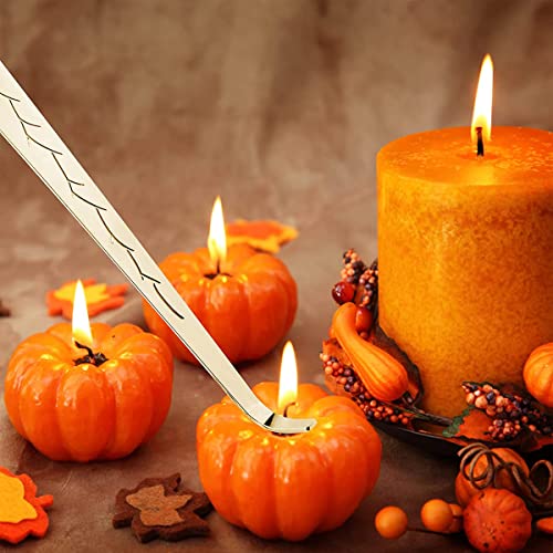 QeeHeng 3PCS Stainless Steel Candle Cover Tools,Candle Snuffer,Wick Trimmer and Wick Dipper,Candle Care Tools Set (Gold) - Image 4