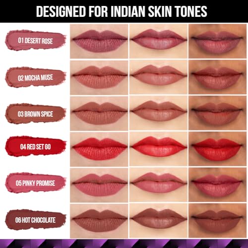 Image of Staze 9to9 Velvet Kiss Lipstick | Matte + Intense Color Lipstick | 12H Long Stay | Moisturizing & Lightweight Formula | 02 Mocha Muse | 3.8g