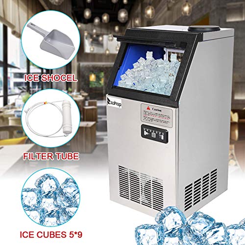 Máquina de hielo automática 495W 150 lb 120V acero inoxidable miniatura 3