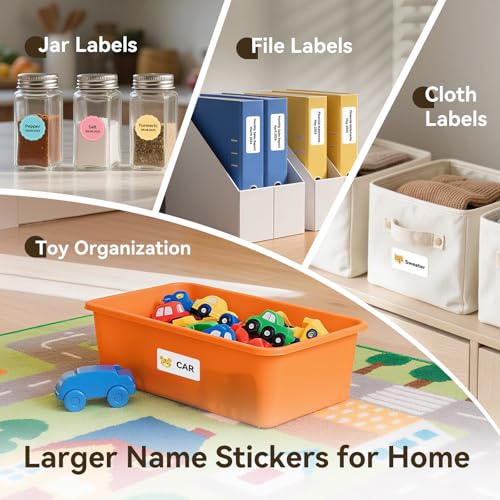 980 Stück NIIMBOT Größerer Namensaufkleber für Kinder, Etiketten für B1/B21/B3S Etikettendrucker, Wasserfeste Namensschilder für Gegenstände, Optimal für Kita, Kindergarten, Schule