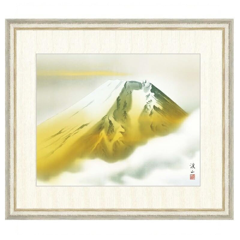 Amazon.co.jp: 日本画 伊藤渓山 金富士（きんふじ） F8 富士山水画 [g4