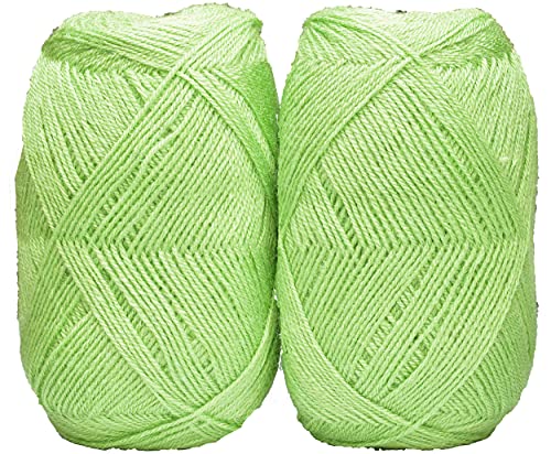 Image of Chirag Bigboss Apple Green (200 gm) Wool Ball Hand Knitting Wool /Art Craft Soft Fingering Crochet Hook Yarn, Needle Knitting Yarn Thread Dyed