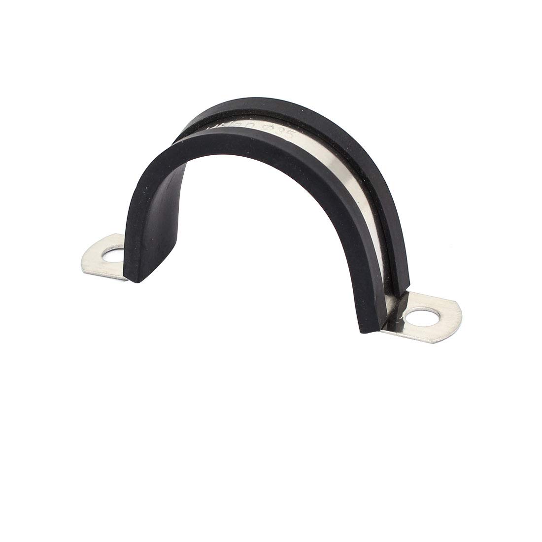Aexit 35mm Dia Clamps EPDM Rubber Lined U Shaped Pipe Tube Wire Clamps Strap Clamps Clips 3pcs