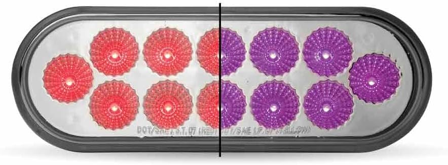 TRUX TLED-OXRP Stop, Turn & Tail Light, Oval, Dual Revolution, Red/Purple, Led