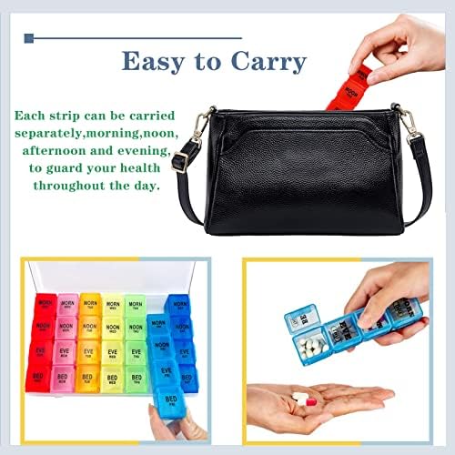 ZVZM Pill Box Organiser 7 Day 4 Times a Day, Extra Large Medication Organizer, Portable Dosset Box, Medicine Storage Box, Tablet Organiser with Dust-Proof Container for Pills/Fish Oil/Vitamin.