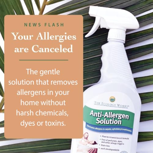 Image of The Ecology Works Solution - Plant-Based Dog & Cat Dander Remover Spray and Dust Mite Waste Reducer for Relief from Allergies - For Cleaning Home, Bedding, & Furniture Naturally