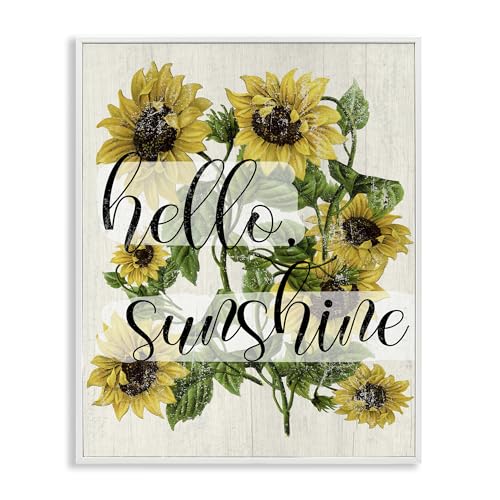 'Hello Sunshine Vintage Sunflowers'| Framed Giclee Art