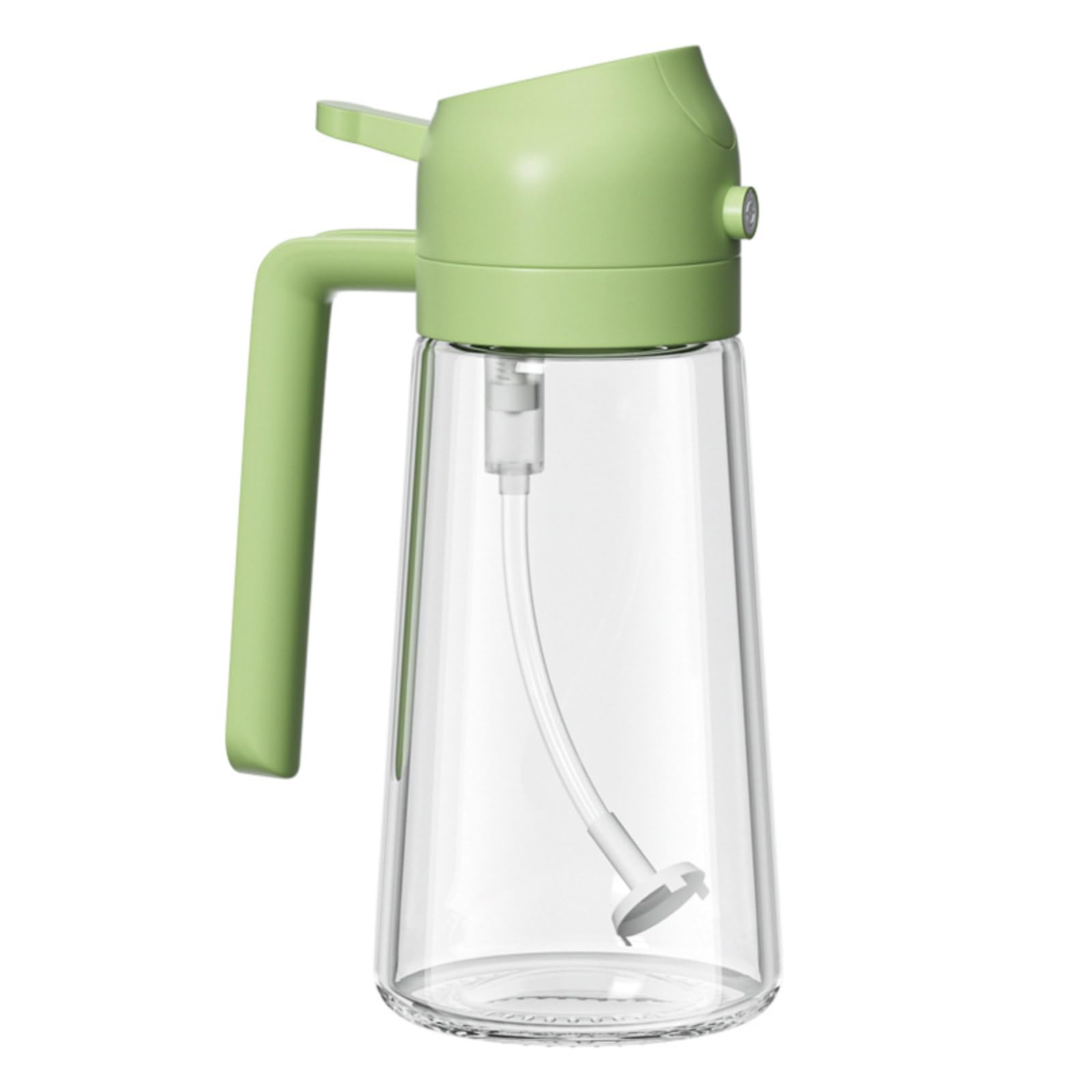 Oil Dispenser Bottle Spray and Pour 2-in-1, 470ml Glass Olive Oil Sprayer & Dispenser, Food-Grade Oil Mister for Kitchen Cooking, Air Fryer, BBQ, Salad, Baking (green)