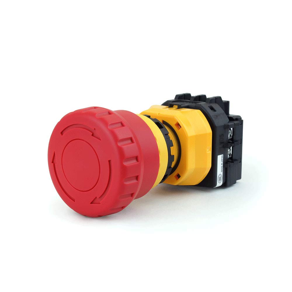 IDEC XW-22mm Emergency Stop Switch 40mm Mushroom 1NO-3NC XW1E-BV413MFR, Red