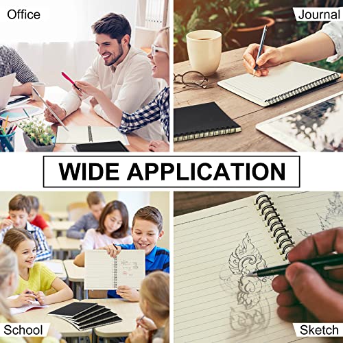 Image of Yahenda 200 Pcs Spiral Notebooks,1 Subject,Wide Ruled, Black | A5 8.3 x 5.5 Inch,100 Pages 50 Sheets Lined Notebooks,Soft Cover Journals for Students,Back to School Supplies