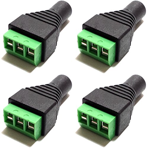 Conector de audio 3.5mm stereo TRS hembra a terminal AV, pack 4 miniatura 5
