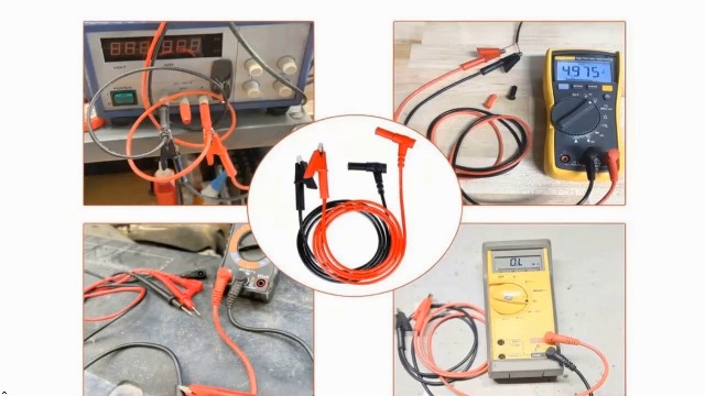 Image of 69381 Alligator Clip Test Leads for Klein Tools multimeter Replacement Leads Heavy-Duty Banana Plug 3-Foot